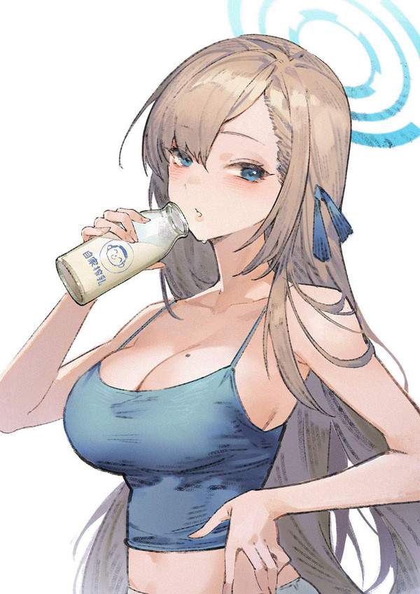 【ゴクゴクの日】腰に手を当ててビン牛乳を飲む女子達の二次エロ画像【15枚目】