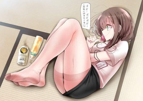 【ストッキングの日】ベージュのストッキングを履いた女子達の二次エロ画像【1枚目】
