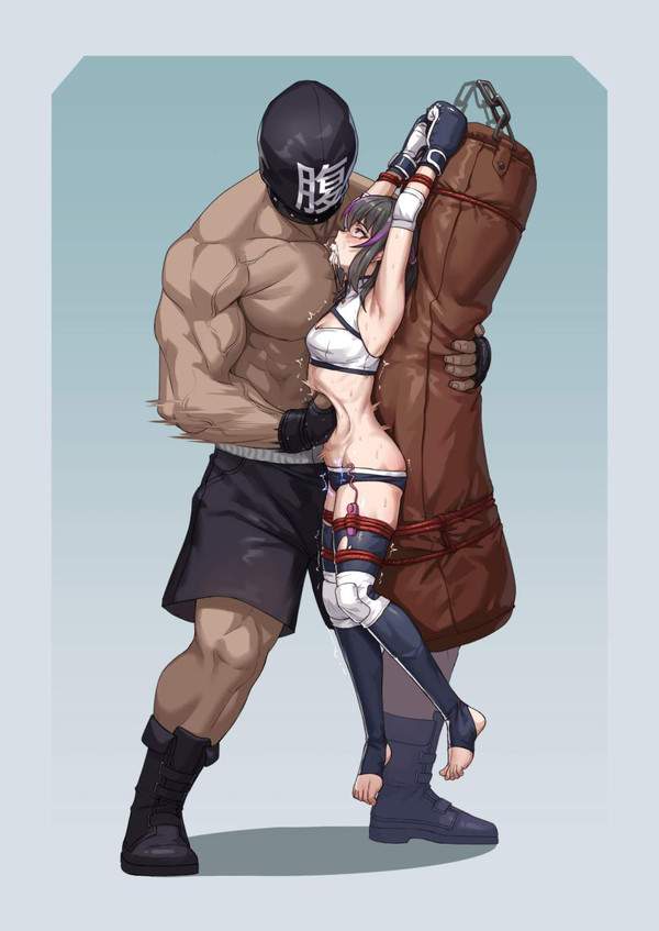 【ボクシングの日】拘束状態で腹パンされるサンドバッグ系女子達の二次エロ画像【1枚目】