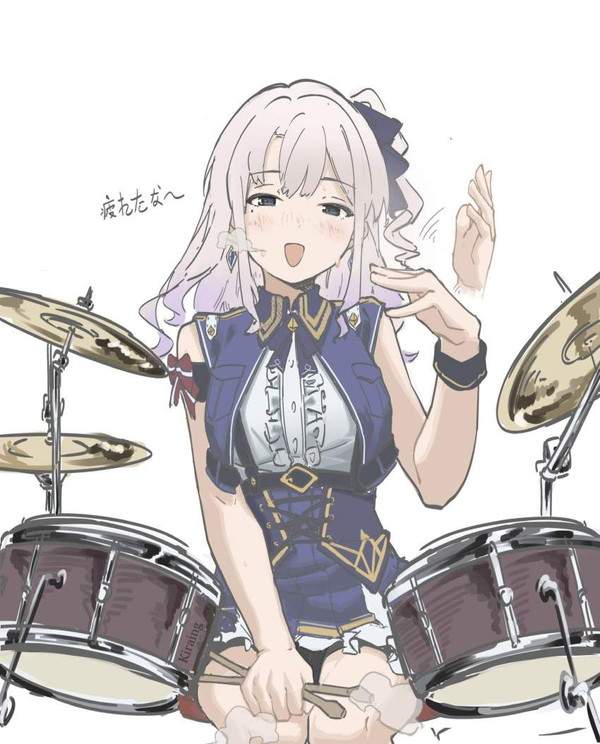 【暑い】手で顔を仰ぐ女子達の二次エロ画像【27枚目】
