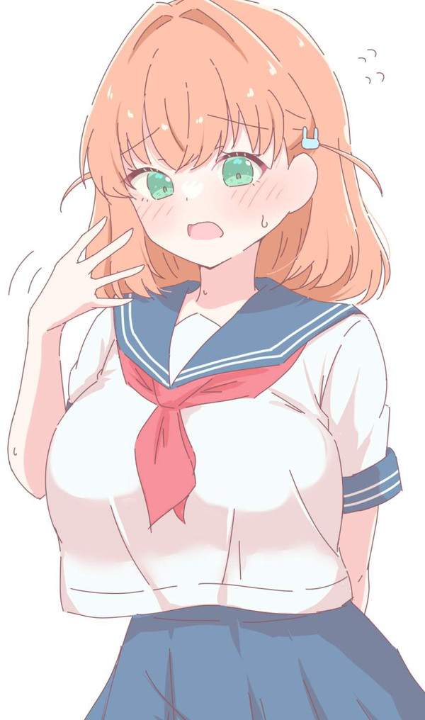 【暑い】手で顔を仰ぐ女子達の二次エロ画像【36枚目】
