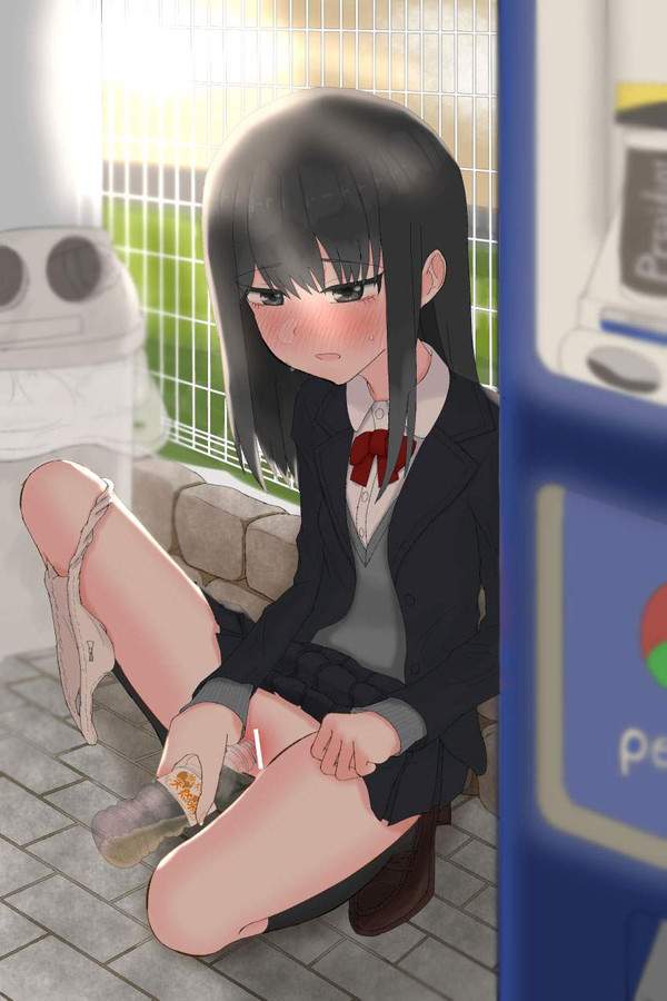 【四谷の路地裏あるある】野ションしてる女子高生の二次エロ画像【30枚目】