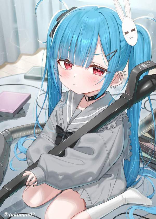【ごみゼロの日・お掃除の日・掃除機の日】掃除機かけてる女子の二次エロ画像【12枚目】