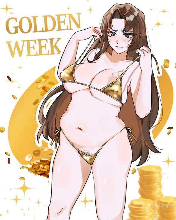 【この夏のトレンド】ビキニの上から陰毛がハミだしてる剛毛女子達の二次エロ画像【36枚目】