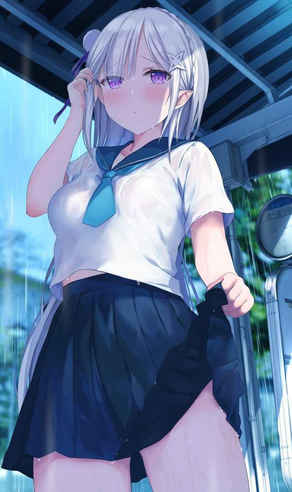 【禁忌】雨が踊るバスストップの二次エロ画像【2枚目】