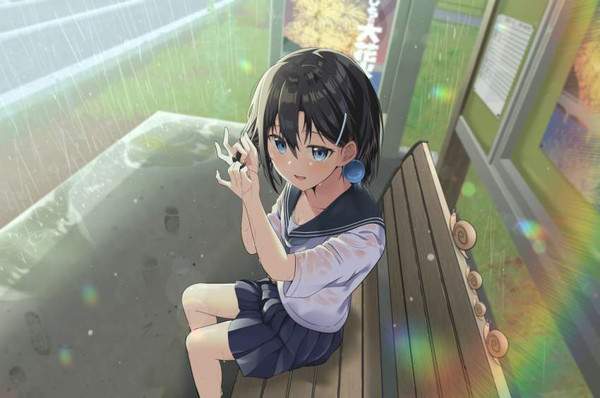 【禁忌】雨が踊るバスストップの二次エロ画像【16枚目】