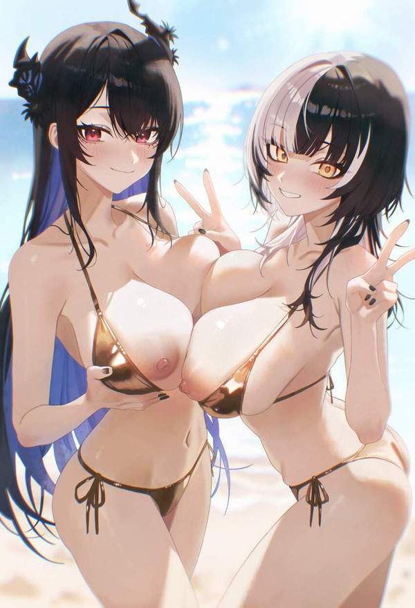 【入梅】巨乳女子2名のおっぱいを同時に眺める二次エロ画像【22枚目】