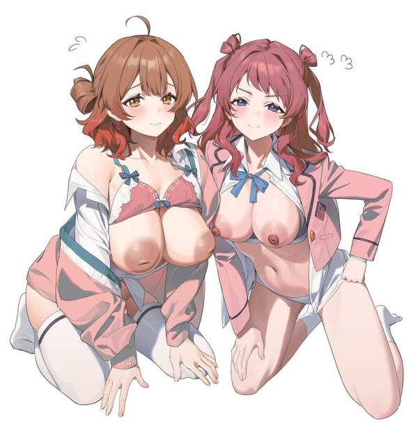 【入梅】巨乳女子2名のおっぱいを同時に眺める二次エロ画像【38枚目】