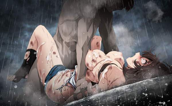 【雨音に悲鳴はかき消され】雨の日にレイプされてる二次エロ画像【1枚目】