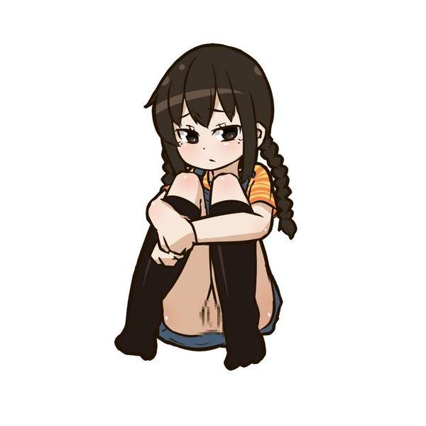 【ノーパン!ノーパン!】パンツ履いてないのに体育座りしてる女子達の二次エロ画像【34枚目】