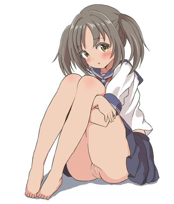 【ノーパン!ノーパン!】パンツ履いてないのに体育座りしてる女子達の二次エロ画像【39枚目】