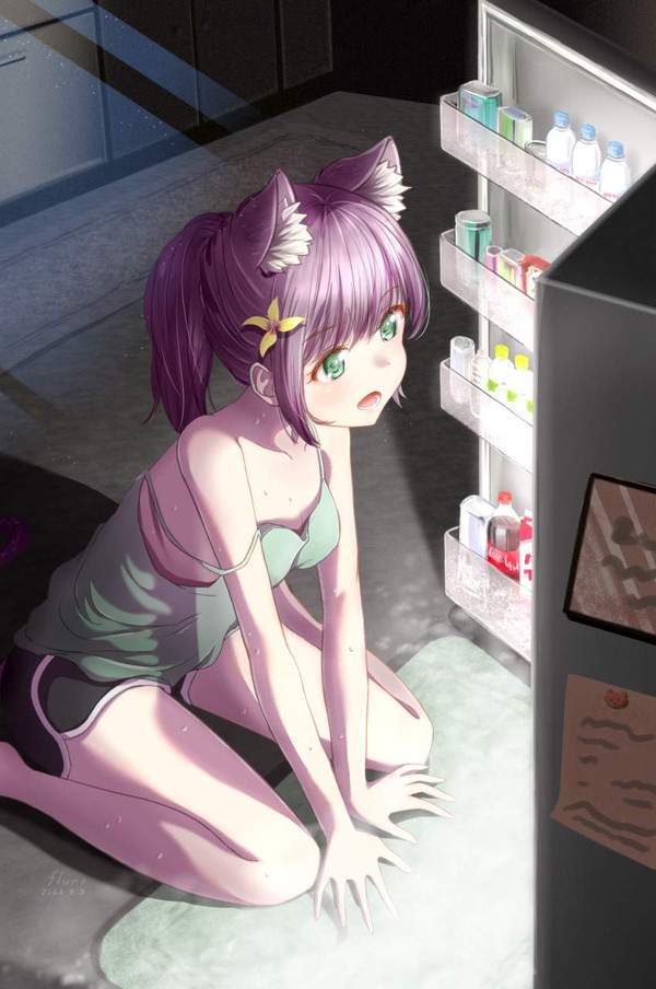 【冷蔵庫の日】冷蔵庫漁る女子達の二次エロ画像【3枚目】