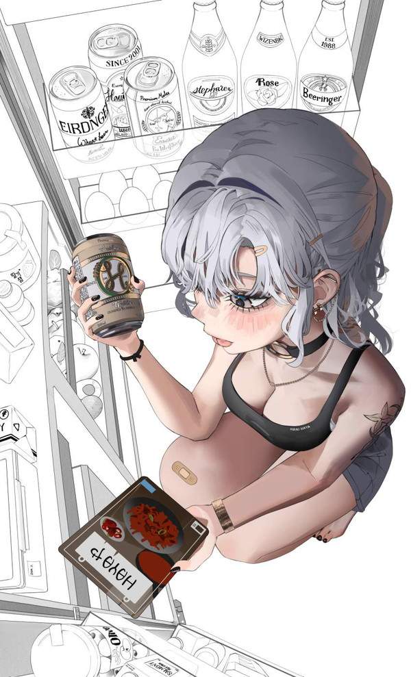 【冷蔵庫の日】冷蔵庫漁る女子達の二次エロ画像【7枚目】