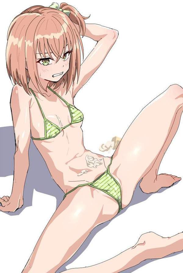 【零細・中小企業デー】貧乳マイクロビキニの二次エロ画像【5枚目】