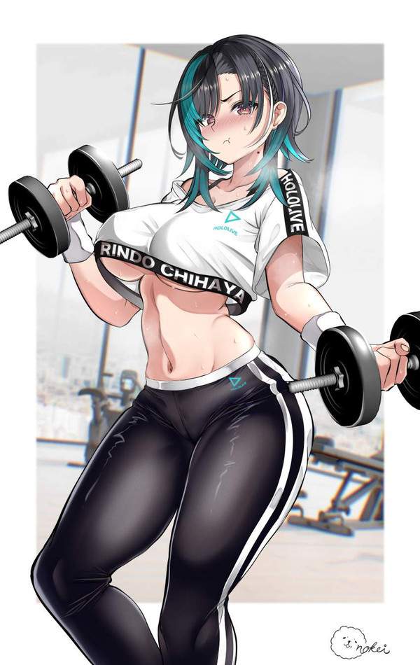 【夢中でトレーニングの日】汗だくフィットネス女子達の二次エロ画像【6枚目】