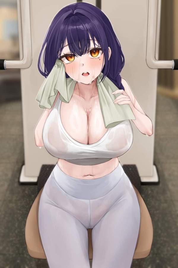 【夢中でトレーニングの日】汗だくフィットネス女子達の二次エロ画像【9枚目】