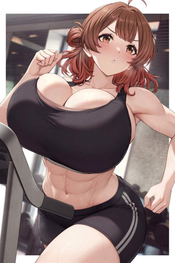 【夢中でトレーニングの日】汗だくフィットネス女子達の二次エロ画像【12枚目】