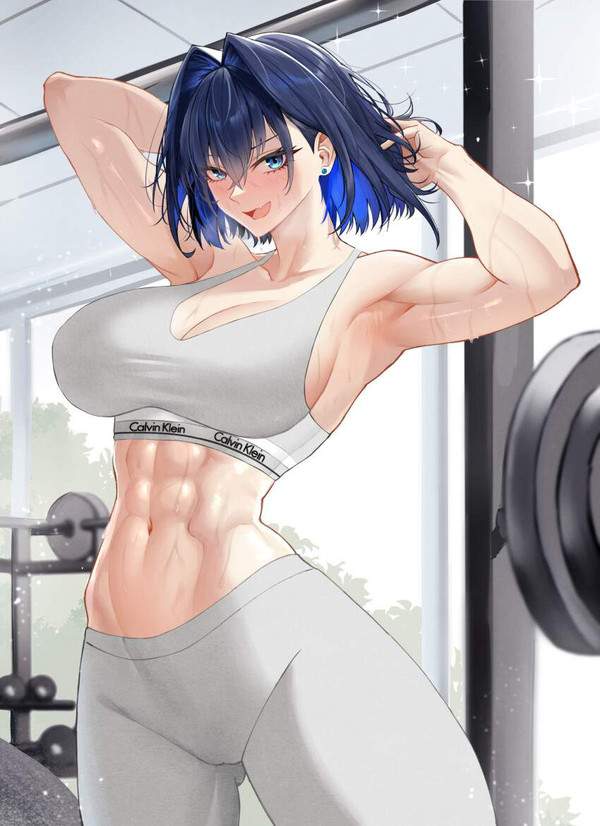 【夢中でトレーニングの日】汗だくフィットネス女子達の二次エロ画像【18枚目】