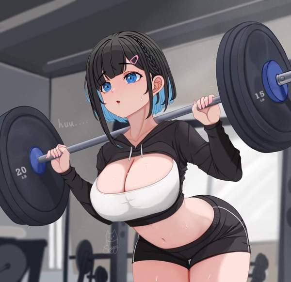 【夢中でトレーニングの日】汗だくフィットネス女子達の二次エロ画像【25枚目】