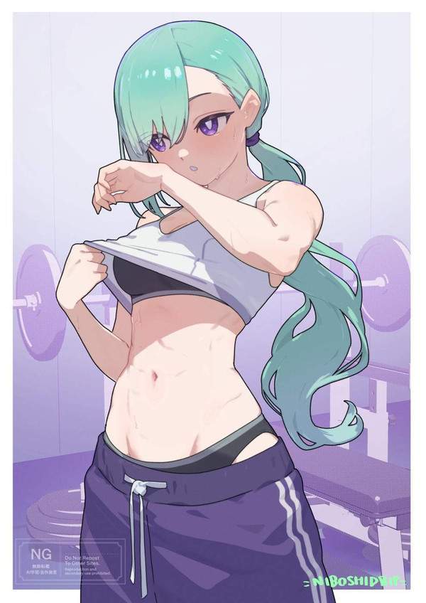 【夢中でトレーニングの日】汗だくフィットネス女子達の二次エロ画像【26枚目】