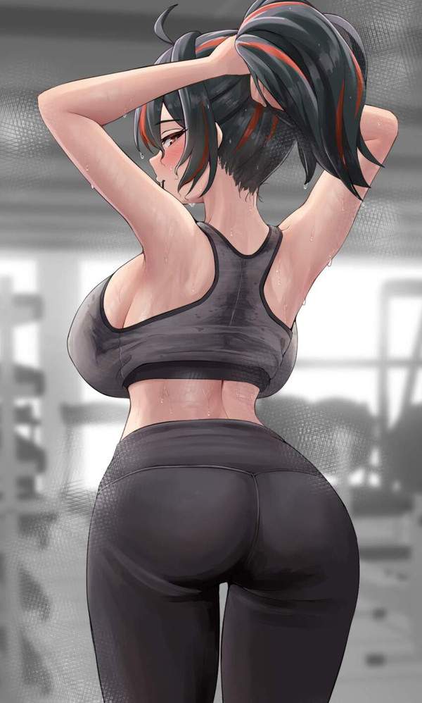 【夢中でトレーニングの日】汗だくフィットネス女子達の二次エロ画像【31枚目】