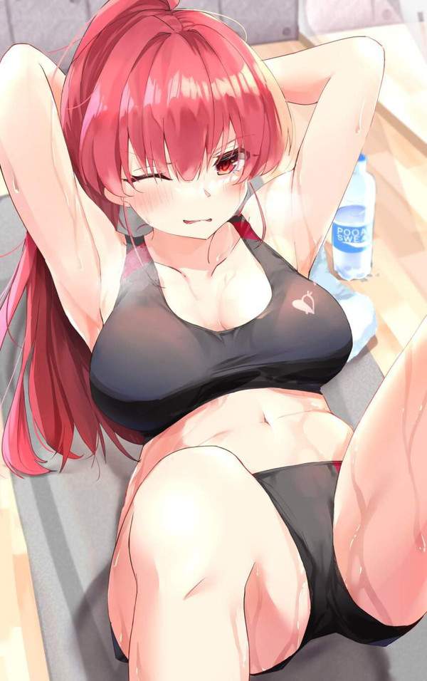 【夢中でトレーニングの日】汗だくフィットネス女子達の二次エロ画像【39枚目】