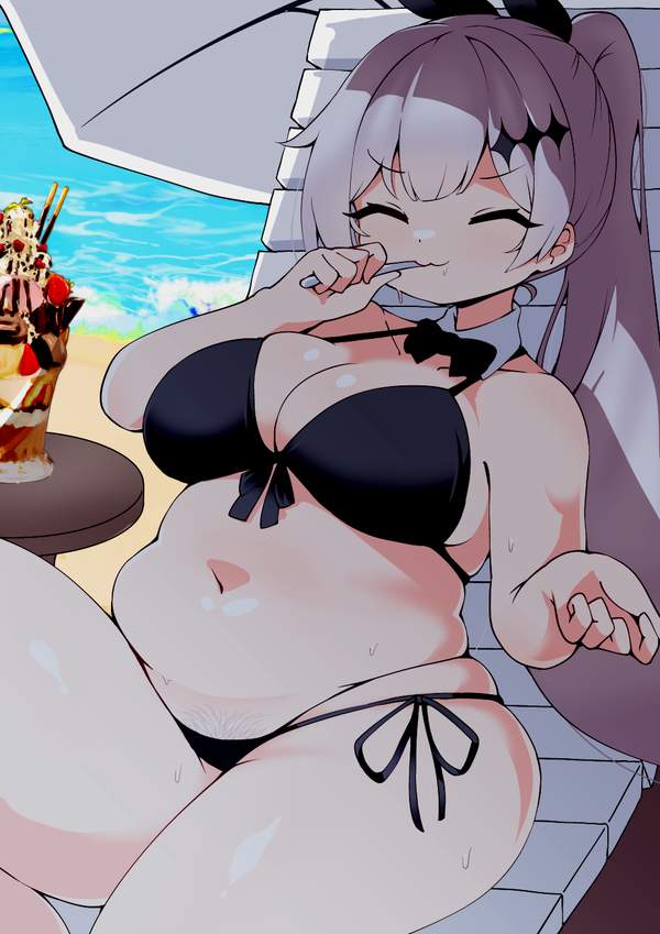 【濃い毛や】陰毛丸出しでお菓子食ってる女子達の二次エロ画像【16枚目】