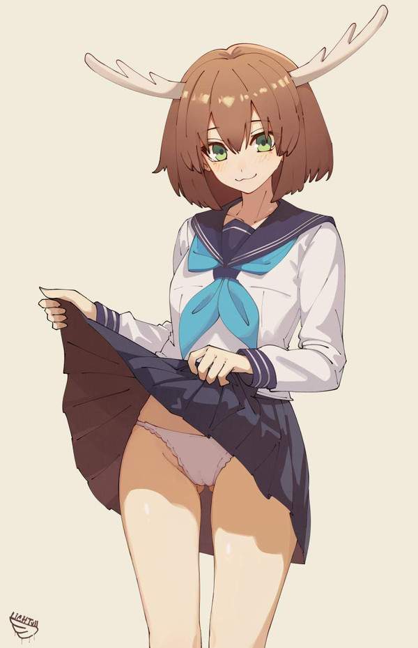 【出血大サービス】スカートまくってパンツ見せてくれる女子達の二次エロ画像【9枚目】