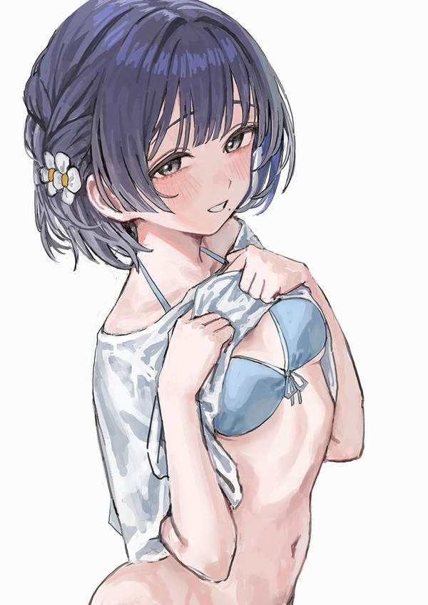 【女子高の服装検査あるある】恥ずかしそうにブラジャー見せてる女子達の二次エロ画像【34枚目】