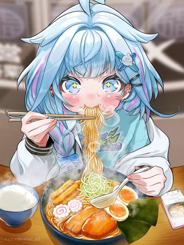 【ラーメンの日】美味しそうにラーメンすすってる女子達の二次エロ画像【3枚目】