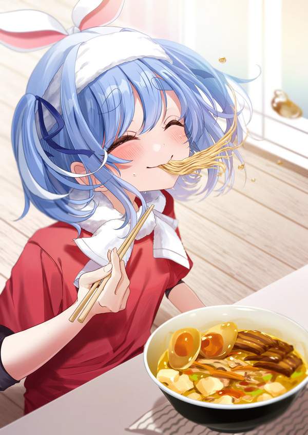 【ラーメンの日】美味しそうにラーメンすすってる女子達の二次エロ画像【5枚目】