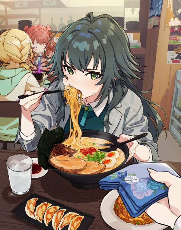 【ラーメンの日】美味しそうにラーメンすすってる女子達の二次エロ画像【8枚目】