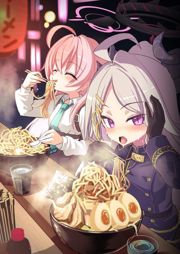 【ラーメンの日】美味しそうにラーメンすすってる女子達の二次エロ画像【18枚目】