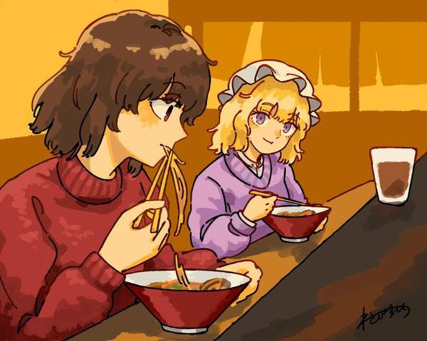 【ラーメンの日】美味しそうにラーメンすすってる女子達の二次エロ画像【24枚目】