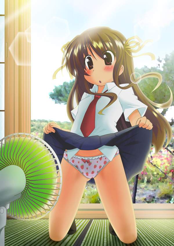【大暑】股間に扇風機の風を当てて暑さに対処する女子達の二次エロ画像【34枚目】