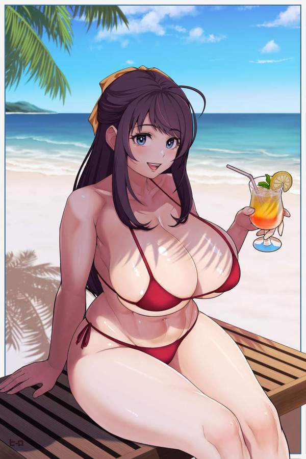 【謎肉の日】全体的に肉付きが良いデブ一歩手前な水着女子達の二次エロ画像【4枚目】