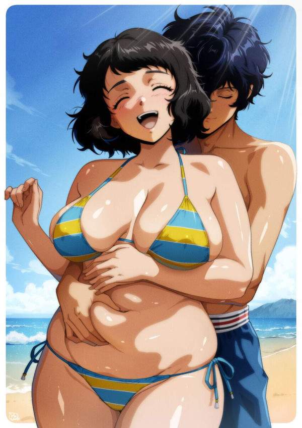 【謎肉の日】全体的に肉付きが良いデブ一歩手前な水着女子達の二次エロ画像【7枚目】