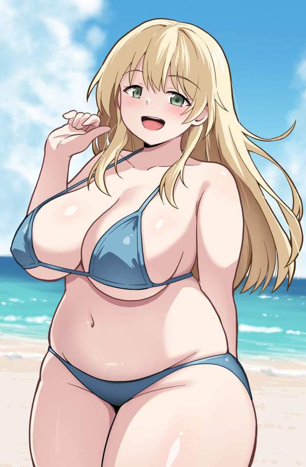 【謎肉の日】全体的に肉付きが良いデブ一歩手前な水着女子達の二次エロ画像【9枚目】