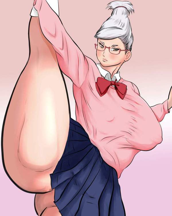 【お母さんが夢に乾杯する日】JKコスしてる熟女達の二次エロ画像【33枚目】