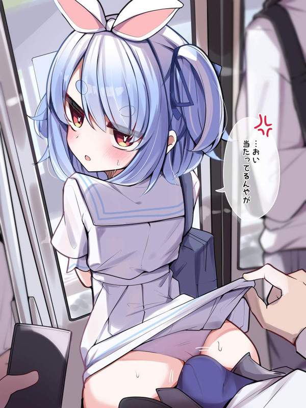 【中元】電車内で痴漢されてる女子達の二次エロ画像【10枚目】