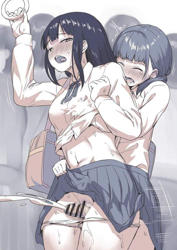 【中元】電車内で痴漢されてる女子達の二次エロ画像【37枚目】