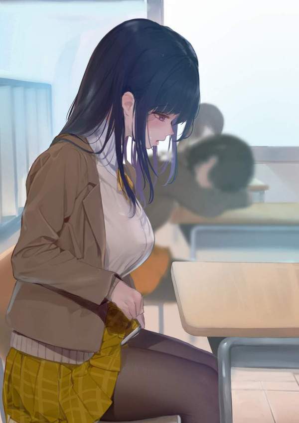 【こわいから】股間で学校の机をさする擦り付けオナニー女子達の二次エロ画像【14枚目】