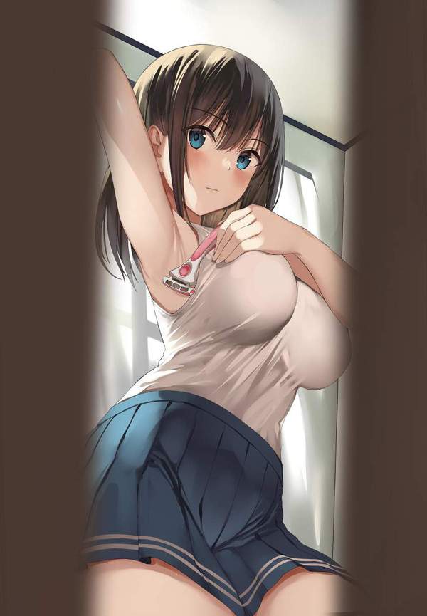 【よくばり脱毛の日】ワキ毛剃ってる女子達の二次エロ画像【1枚目】