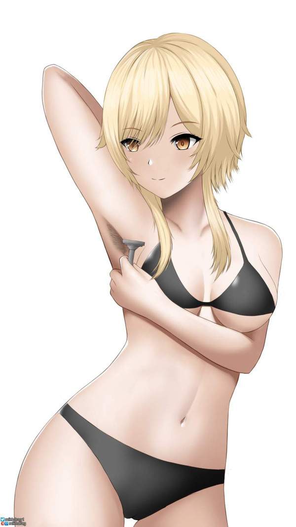 【よくばり脱毛の日】ワキ毛剃ってる女子達の二次エロ画像【15枚目】