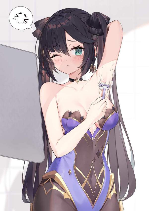 【よくばり脱毛の日】ワキ毛剃ってる女子達の二次エロ画像【16枚目】