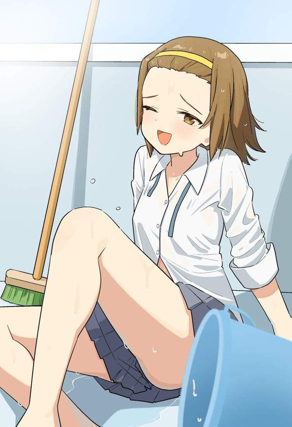 【清掃の日】教室や廊下の掃除をするJK達の二次エロ画像【33枚目】