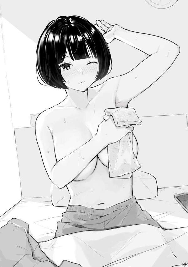 【マニアに高値で売れそう】腋汗をタオルで拭いてる女子達の二次エロ画像【18枚目】