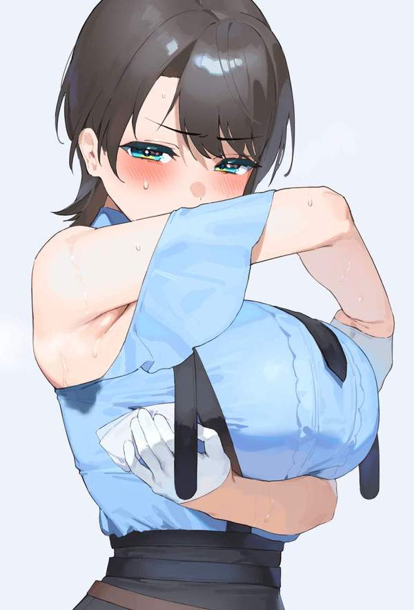 【マニアに高値で売れそう】腋汗をタオルで拭いてる女子達の二次エロ画像【32枚目】