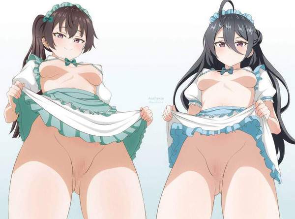 【ウィンクの日】無表情で立っている２人の女子の二次エロ画像【6枚目】