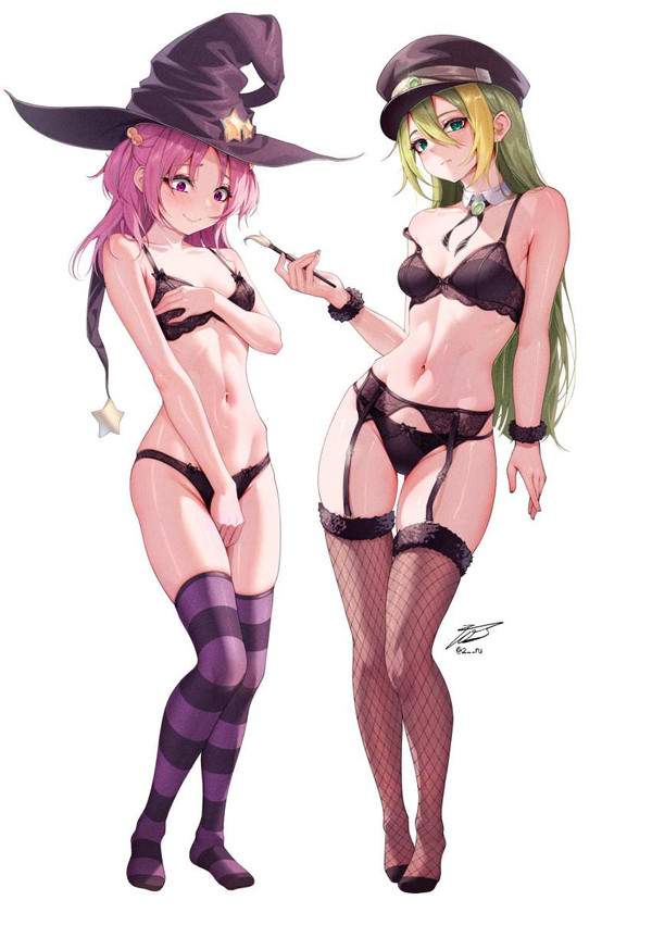 【ウィンクの日】無表情で立っている２人の女子の二次エロ画像【10枚目】